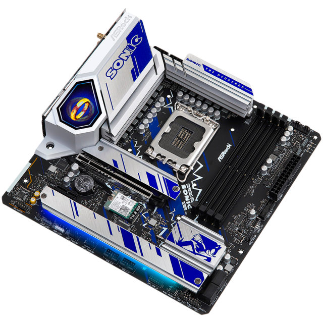 Дънна платка ASROCK B760M PG SONIC WiFi, LGA1700, 4x DDR5, 4x SATAIII, 3x M.2, 1x HDMI, 1x DisplayPort, mATX