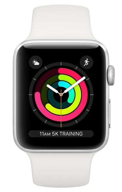 Часовник Apple Watch Series 3 GPS, 42mm Silver Aluminium Case with White Sport Band