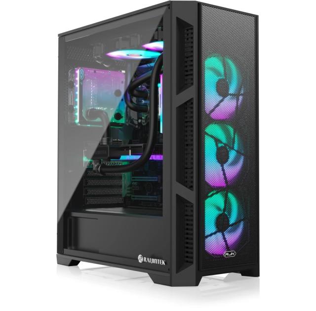 Кутия Raijintek ARCADIA III - MS4 - Addressable RGB, Middle Tower, 1x USB 3.0, 2x USB 2.0, ATX, mATX, Mini-ITX