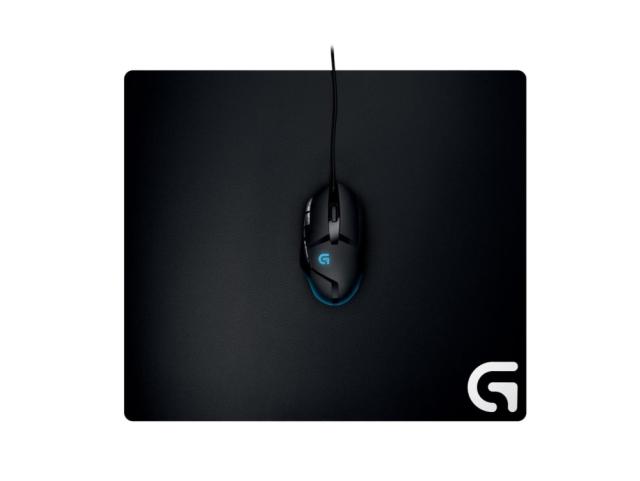 Подложка за мишка Logitech G640 Large Cloth Mouse Pad, 400 x 460 mm, Moderate Friction, Rubber Base, Low Profile 3 mm, Black