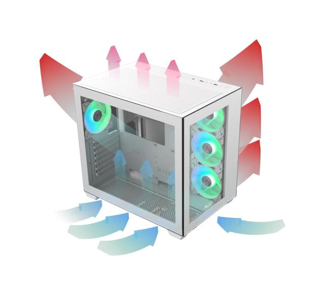 Кутия Raijintek PAEAN C7 WHITE, Middle Tower, 1 x USB 3.1 Type-C, 2 x USB 3.0, ATX/mATX/Mini-ITX