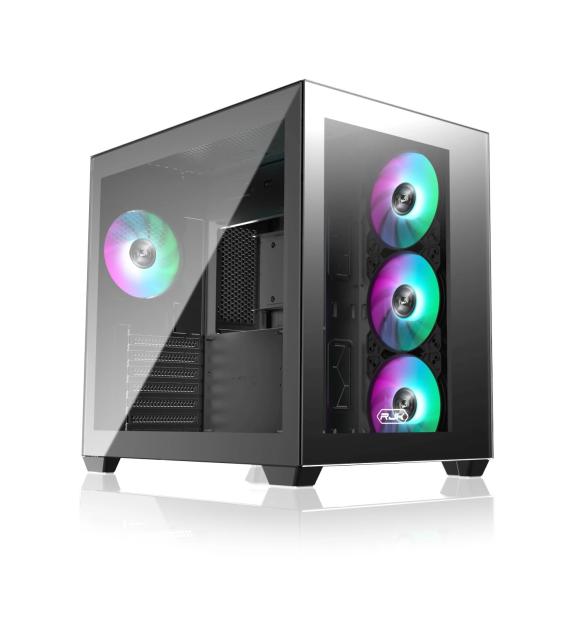 Кутия Raijintek PAEAN C7 BLACK, Middle Tower, 1 x USB 3.1 Type-C, 2 x USB 3.0, ATX/mATX/Mini-ITX