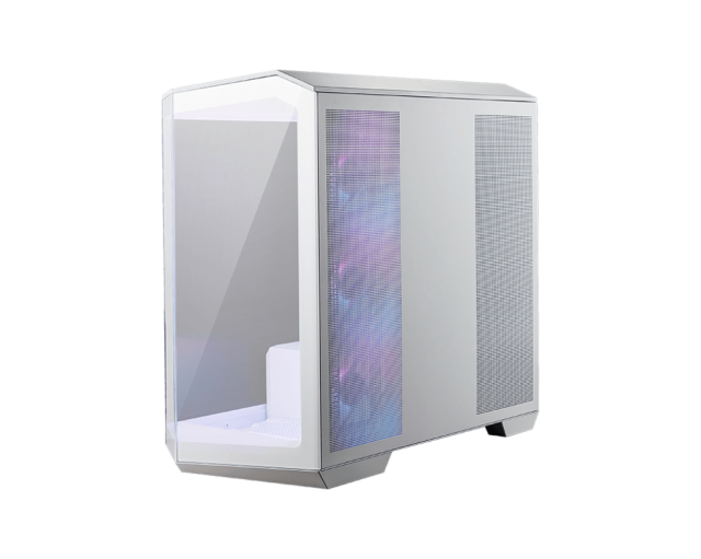 Кутия MSI MAG PANO M100R PZ WHITE, 1 x USB 3.2 Gen 1 Type-A, 1 x USB 3.2 Gen 2x2 Type-C, Micro- ATX Tower / M-ATX (Back-connect supported) / ITX 