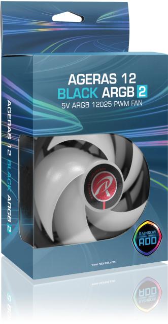 Комплект вентилатор Raijintek Pack 2-in-1 2x 120mm AGERAS 12 ARGB-2, Fan 120mm, 3 pin ADD-RGB 5V/4 pin PWM