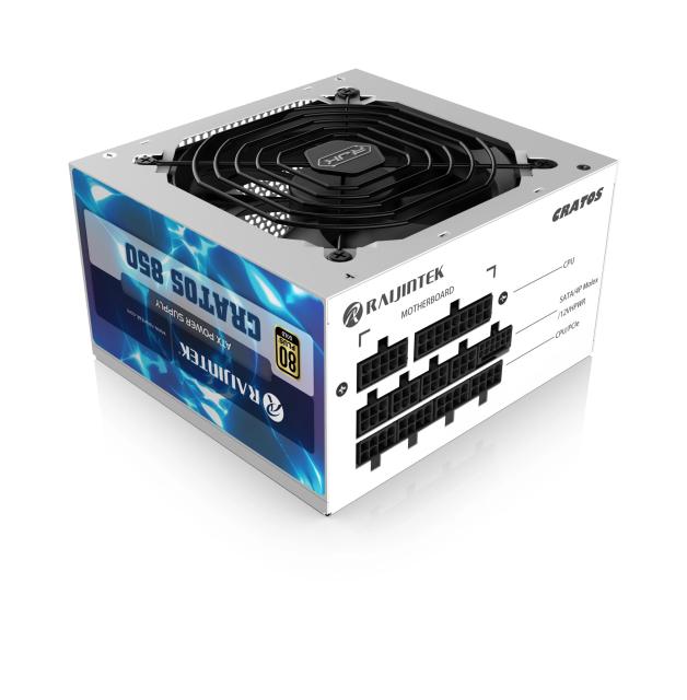 Захранване Raijintek CRATOS 850 WHITE, 850W, Active PFC, 80 Plus Platinum, Full Modular