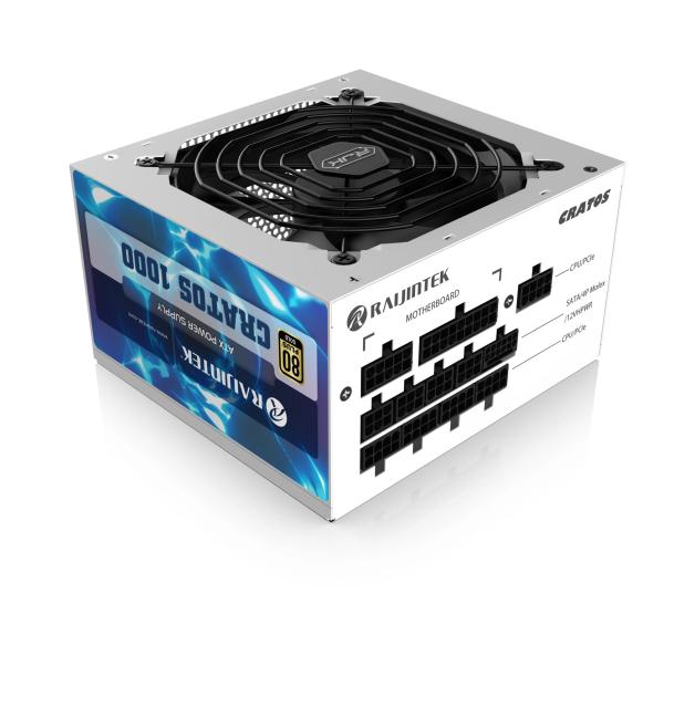 Захранване Raijintek CRATOS 1000 WHITE, 1000W, Active PFC, 80 Plus Gold, ATX 3.0, Full Modular