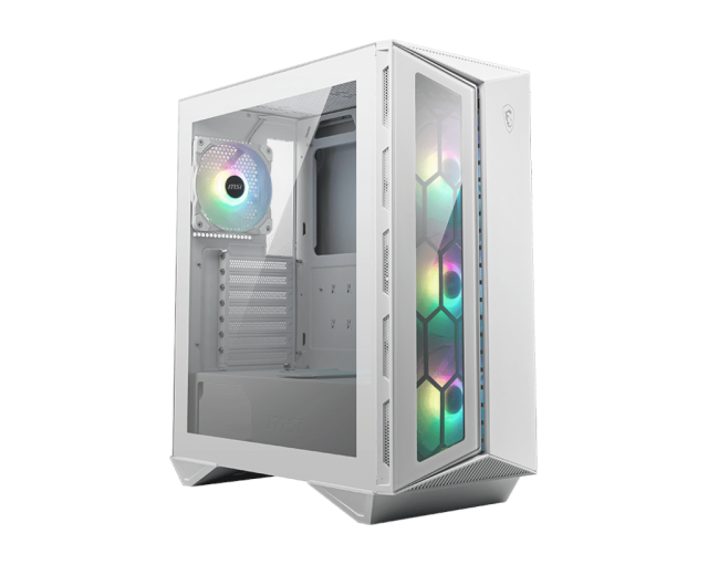 Кутия MSI MPG GUNGNIR 110R WHITE, Mid-Tower, 2 x USB 3.2 Gen 1 Type-A, 1 x USB 3.2 Gen 2x2 Type-C, ATX / Micro-ATX / Mini-ITX