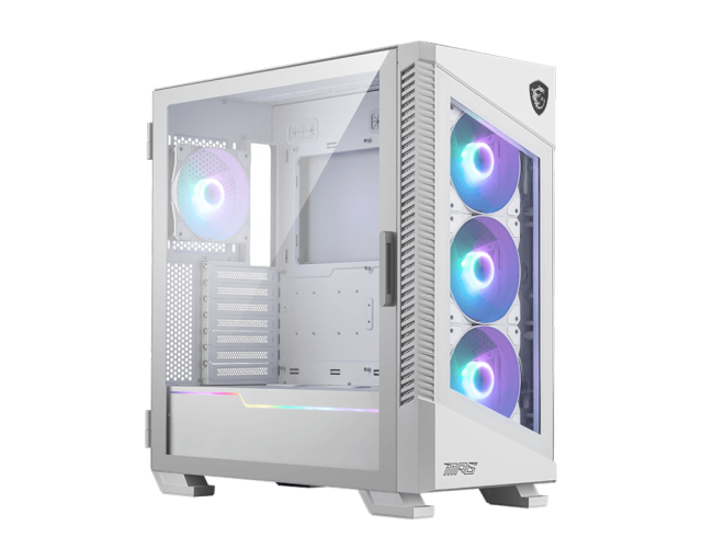 Кутия MSI MPG VELOX 100R WHITE, Mid-Tower, 2 x USB 3.2 Gen 1 Type-A, 1 x USB 3.2 Gen 2x2 Type-C, ATX / Micro-ATX / Mini-ITX