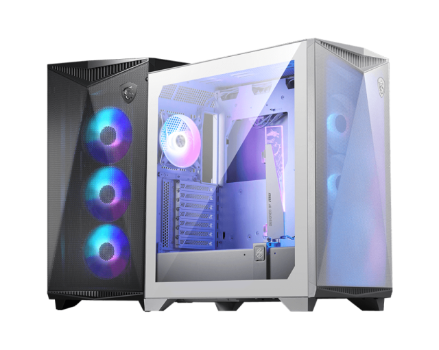 Кутия MSI MPG GUNGNIR 300R AIRFLOW WHITE,  Mid-Tower, 2x USB 3.2 Gen 1 Type-A, 1x USB 3.2 Gen 2x2 Type-C, 1x Audio/1x Mic, E-ATX/ATX/M-ATX/ITX, бяла