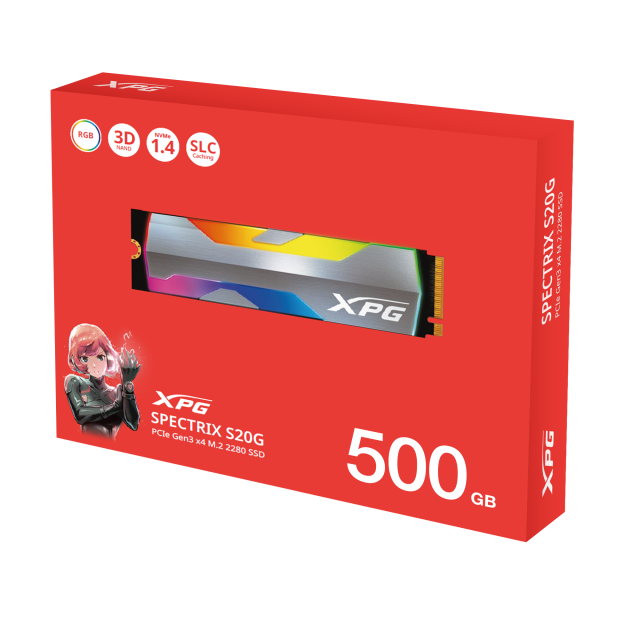 ADATA XPG Spectrix S20G, SSD 500GB, M2 PCI-E 2280 NVMe