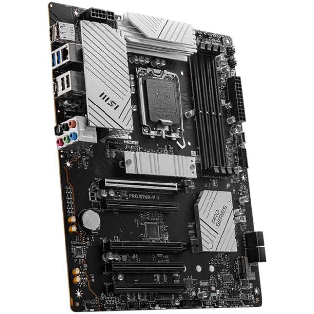 Дънна платка MSI PRO B760-P II, Intel B760, LGA1700, 4x DDR5, 2x M.2 slots, 1x HDMI, 1x DP, ATX