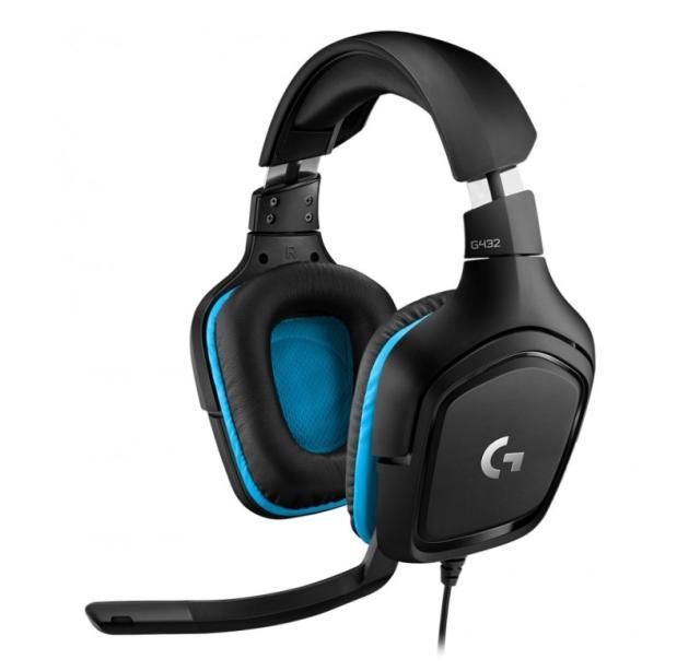 Слушалки Logitech G432 Surround Headset, 50 mm Drivers, 7.1 DTS Headphone:X 2.0 Surround, Leather Ear Cushions, PC, Nintendo Switch, PS4, Xbox One, Black