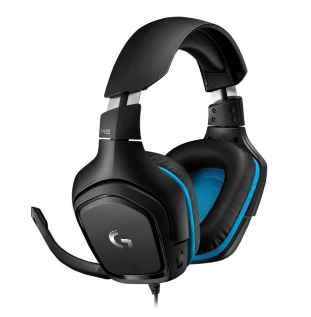 Слушалки Logitech G432 Surround Headset, 50 mm Drivers, 7.1 DTS Headphone:X 2.0 Surround, Leather Ear Cushions, PC, Nintendo Switch, PS4, Xbox One, Black