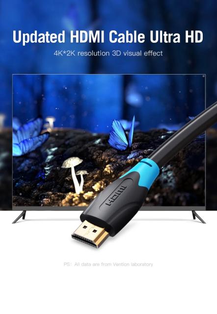 Кабел Vention HDMI (м) към HDMI (м), 4K/60Hz Gold, v2.0, 8 м