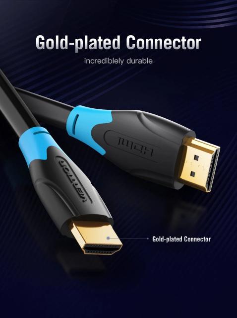 Кабел Vention HDMI (м) към HDMI (м), 4K/60Hz Gold, v2.0, 8 м