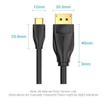 Кабел Vention Type-C към DisplayPort - 1.5m 8K Black