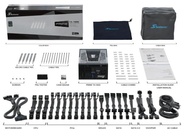 Захранване Seasonic TX-1300, 1300W, Active PFC, 80 PLUS TITANIUM, Fully Modular, PCIe Gen 5