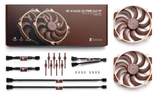 Комплект вентилатор Noctua FAN SET 2 x Fan 140mm, NF-A14x25r G2 PWM Sx2-PP