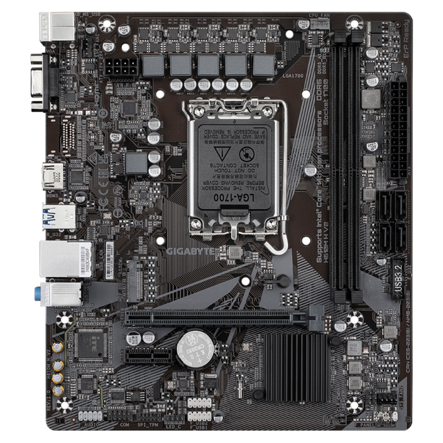 Дънна платка GIGABYTE H610M H V2, LGA1700, 4x DDR5, 1x M.2, 4x SATA 6Gb/s, VGA, HDMI, Micro ATX