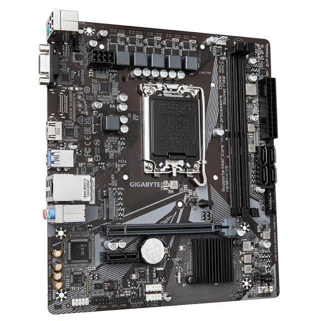 Дънна платка GIGABYTE H610M H V2, LGA1700, 4x DDR5, 1x M.2, 4x SATA 6Gb/s, VGA, HDMI, Micro ATX