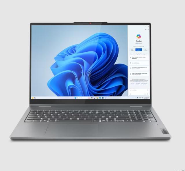 Лаптоп Lenovo IdeaPad 5 2-in-1 16AHP9, AMD Ryzen 7 8845HS 8C ( 3.8 / 5.1GHz, 8MB L2 / 16MB L3), 16.0" (40.64 cm) 2k OLED 400nits Glossy, 60Hz, 16GB LPDDR5, 1TB SSD, Wi-Fi® 6E + BT5.3, 2x USB-A, 2x USB-C, Free DOS 