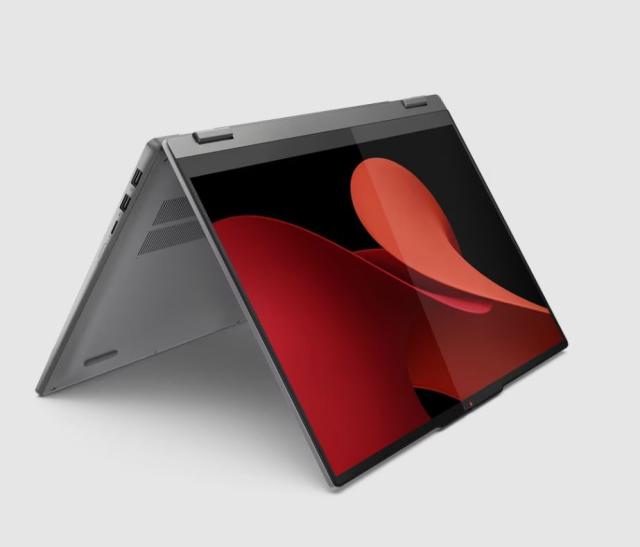 Лаптоп Lenovo IdeaPad 5 2-in-1 16AHP9, AMD Ryzen 7 8845HS 8C ( 3.8 / 5.1GHz, 8MB L2 / 16MB L3), 16.0" (40.64 cm) 2k OLED 400nits Glossy, 60Hz, 16GB LPDDR5, 1TB SSD, Wi-Fi® 6E + BT5.3, 2x USB-A, 2x USB-C, Free DOS 