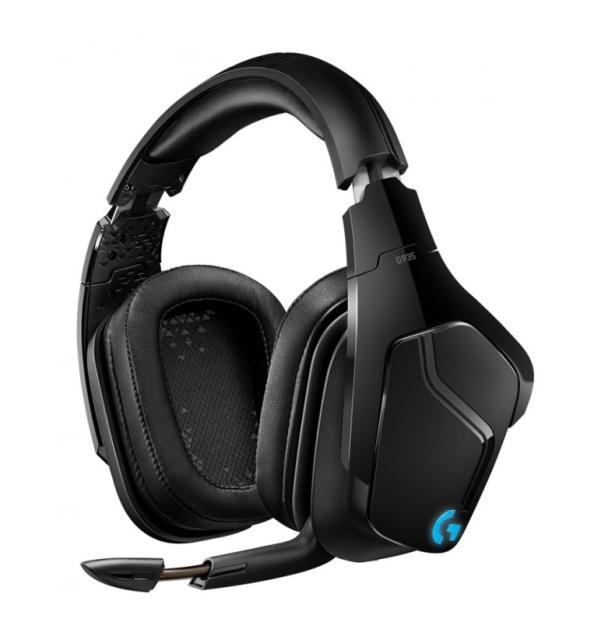 Слушалки Logitech G935 Wireless Headset, Lightsync RGB, PRO-G 50 mm Drivers, 7.1 DTS Headphone:X 2.0 Surround, Leather Ear Cushions, Black