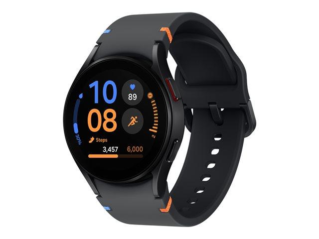 Смарт часовник Samsung Galaxy Watch FE 40mm BT Black, 1.2" (3.04cm) Super AMOLED дисплей, Bluetooth, Wi-Fi, GPS, двуядрен 1.18GHz процесор, 1.5GB RAM, 16GB Flash памет, 40 часа време на работа, WearOS