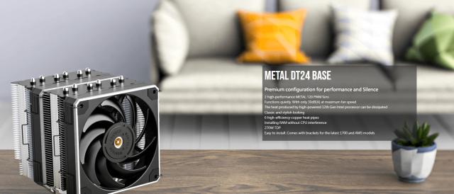 Охладител за процесор Montech METAL DT24 BASE, CPU Cooler, 270W TDP, Dual Tower