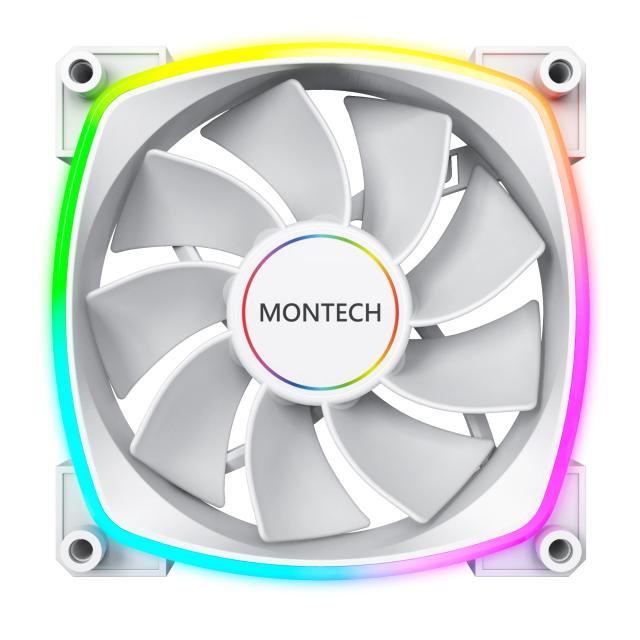 Вентилатор Montech RX140 PWM, REVERSE Fan, 140mm, ARGB, White