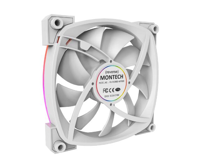 Вентилатор Montech RX120 PWM, REVERSE Fan, 120mm, ARGB, White