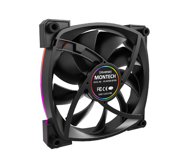 Вентилатор Montech RX120 PWM, REVERSE Fan, 120mm, ARGB, Black