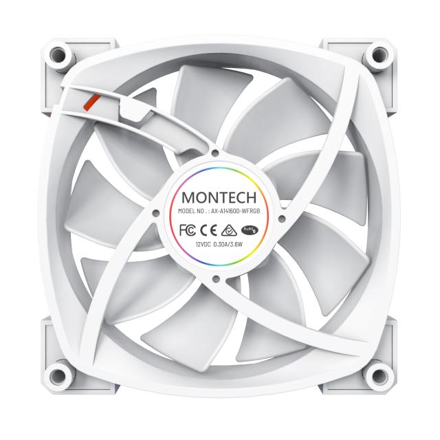 Вентилатор Montech AX140 PWM, Fan 140mm, ARGB, White