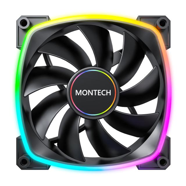 Вентилатор Montech AX140 PWM, Fan 140mm, ARGB, Black