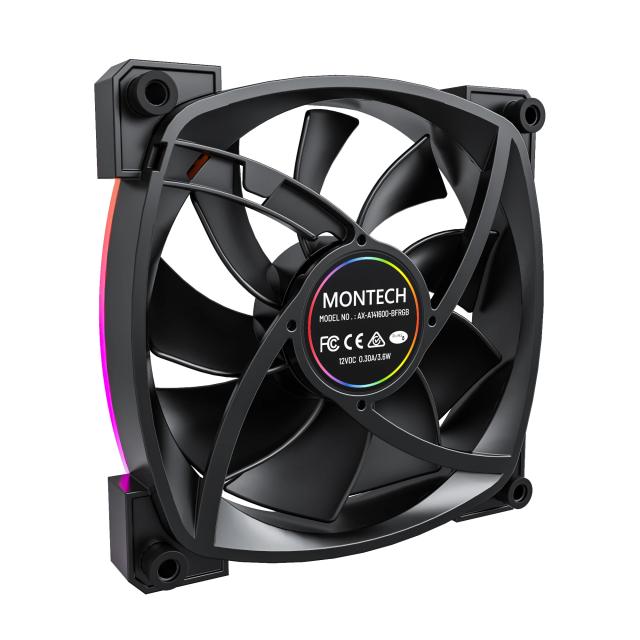 Вентилатор Montech AX140 PWM, Fan 140mm, ARGB, Black