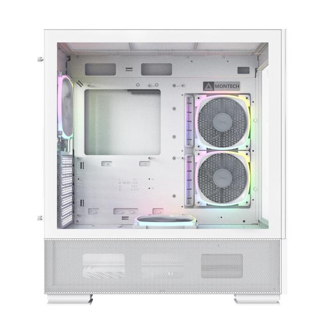 Кутия Montech SKY TWO, TG, Middle Tower, 1 x USB 3.2 Gen 2 Type-C, 2 x USB 3.0, ATX/mATX/Mini-ITX, White