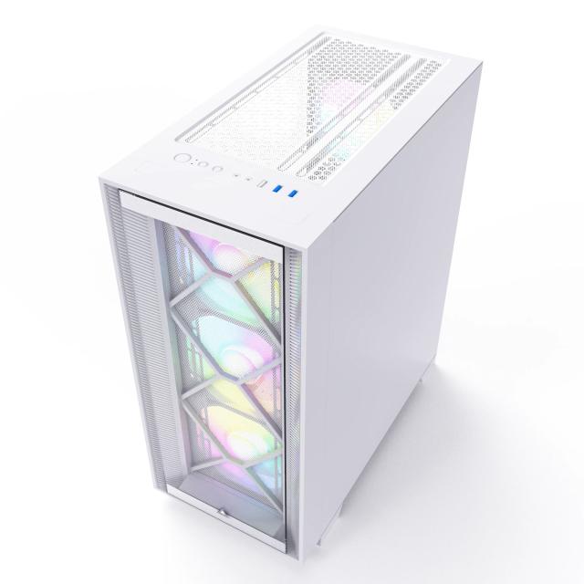 Кутия Montech AIR 1000 PREMIUM, TG, Mid Tower, 2 x USB 3.0, 1 x USB 2.0, ATX mATX Mini-ITX, White