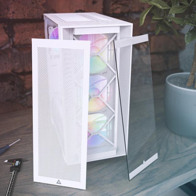 Кутия Montech AIR 1000 PREMIUM, TG, Mid Tower, 2 x USB 3.0, 1 x USB 2.0, ATX mATX Mini-ITX, White