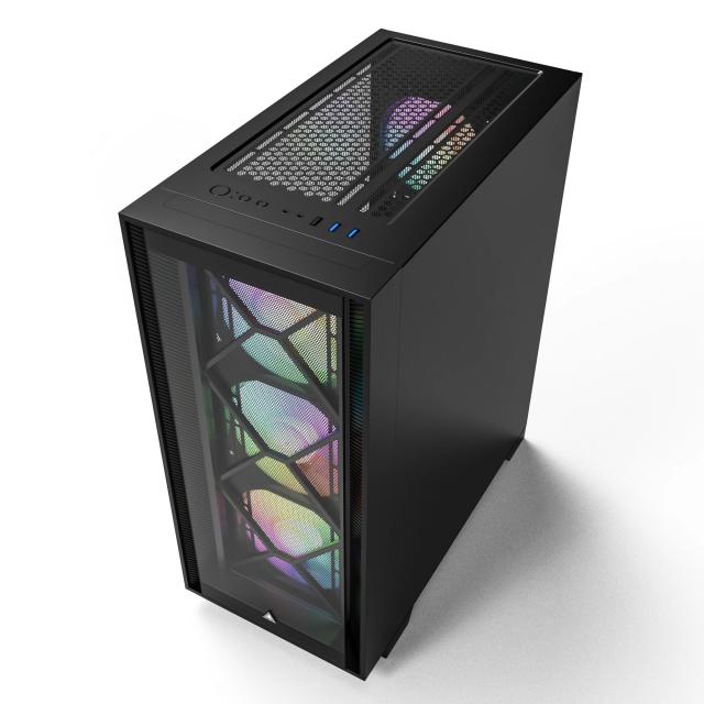 Кутия Montech AIR 1000 PREMIUM, TG, Mid Tower, 2 x USB 3.0, 1 x USB 2.0, ATX mATX Mini-ITX, Black