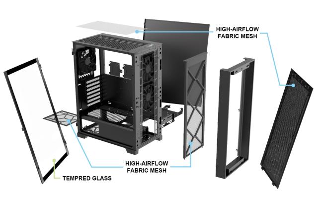 Кутия Montech AIR 100 LITE, TG, Mini Tower, 2 x USB 3.0, 1 x USB 2.0, ATX mATX Mini-ITX, Black