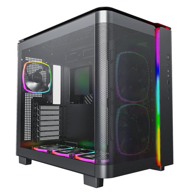 Кутия Montech KING 95 Pro, Dual Chamber Mid-tower Case, 2 x USB 3.0, 1 x USB 3.2 Gen 2 Type-C, ATX, mATX, Mini-ITX, Black