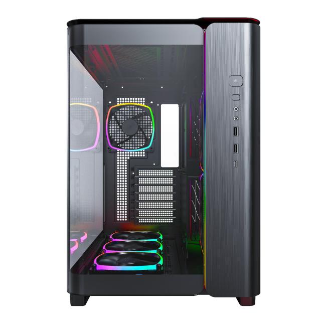 Кутия Montech KING 95 Pro, Dual Chamber Mid-tower Case, 2 x USB 3.0, 1 x USB 3.2 Gen 2 Type-C, ATX, mATX, Mini-ITX, Black