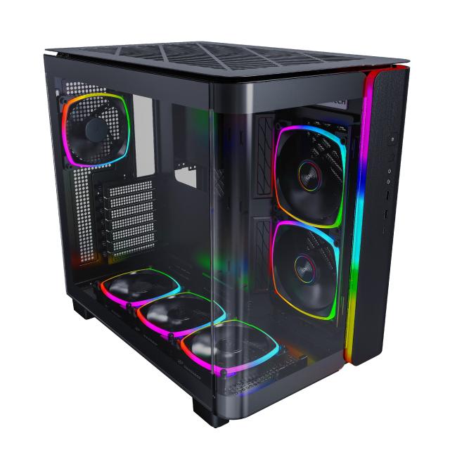 Кутия Montech KING 95 Pro, Dual Chamber Mid-tower Case, 2 x USB 3.0, 1 x USB 3.2 Gen 2 Type-C, ATX, mATX, Mini-ITX, Black