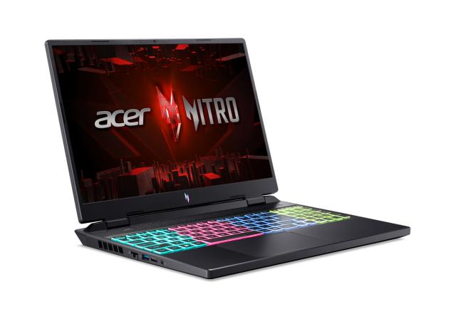 Лаптоп Acer Nitro 16 AN16-51-71J2, Intel Core i7-13620H 10C (2.4/4.9GHz, 24MB), 16" (40.64cm) WQXGA IPS 165Hz Anti-Glare Display & GF RTX 4050 6GB, 16GB DDR5, 1TB SSD NVMe, 2x USB 3.2 Gen 2 Type-C, Free DOS