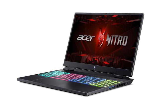 Лаптоп Acer Nitro 16 AN16-51-71J2, Intel Core i7-13620H 10C (2.4/4.9GHz, 24MB), 16" (40.64cm) WQXGA IPS 165Hz Anti-Glare Display & GF RTX 4050 6GB, 16GB DDR5, 1TB SSD NVMe, 2x USB 3.2 Gen 2 Type-C, Free DOS