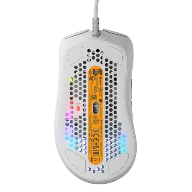 Геймърска мишка Glorious Model D 2, оптична 26 000 DPI, USB, Matte White