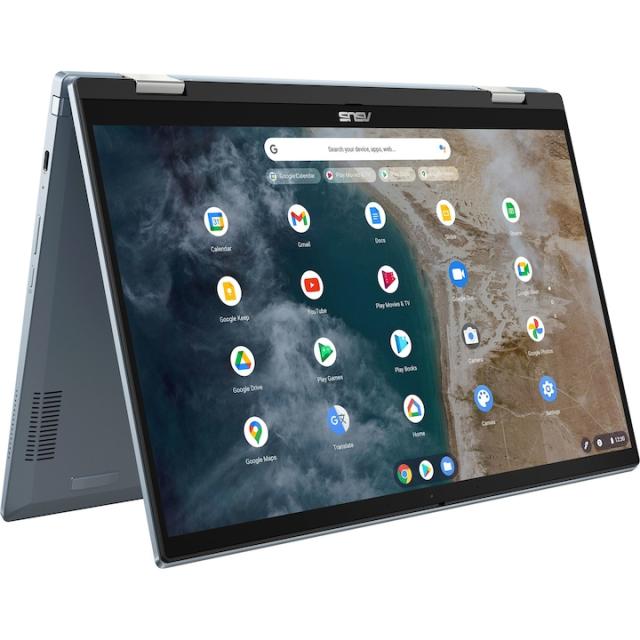 Лаптоп Asus Chromebook Flip CX5400FMA-AI0198, Intel Core i5-1130G7 4C (1.1/4.0GHz, 8MB Cache),14" (35.56cm) Full HD Touchscreen Glare Display, 8GB LPDDR4X, 128GB SSD, 1x USB 3.2 Gen 1, ChromeOS