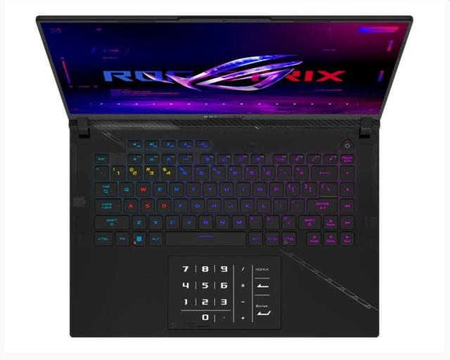 Лаптоп Asus ROG Strix SCAR 16 G634JYR-NM009X, Intel Core i9-14900HX 24C (2.2/5.8GHz, 36MB Cache), 16" (40.64cm) WQXGA Mini-LED 240Hz Display, NVIDIA GF RTX 4090 16GB, 32GB DDR5, 2TB SSD NVMe, 1x Thunderbolt 4, Windows 11 Pro