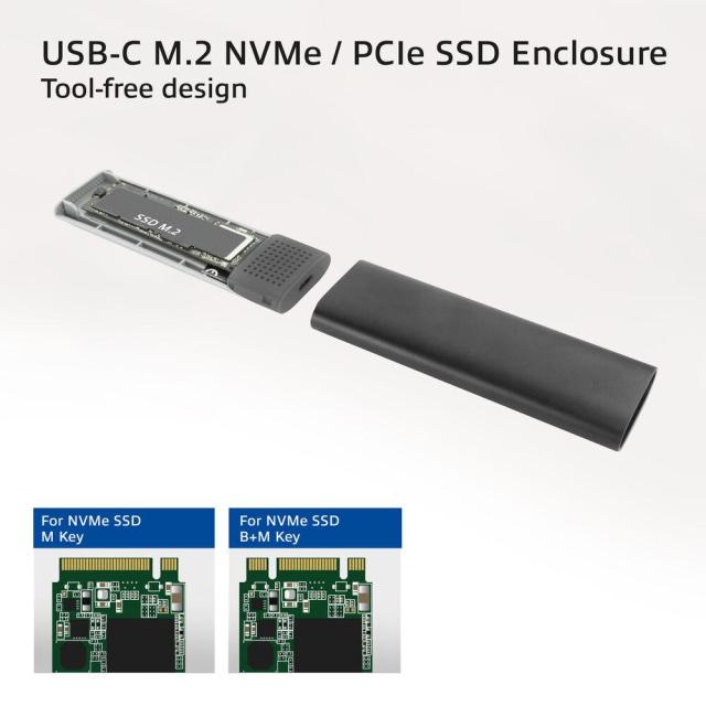 Кутия ACT  AC1615, USB-C M.2 NVMe / PCIe SSD