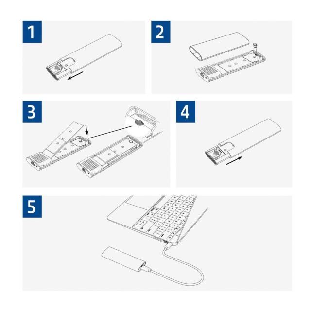 Кутия ACT  AC1615, USB-C M.2 NVMe / PCIe SSD